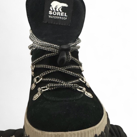 Sorel Black and Cream Lace-Up Boots - Picture 5 of 6